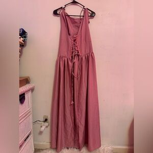 Renaissance Fair Pink Lace Up Dress